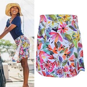 RipSkirt Hawaii Wrap Mini Skirt Small Length 2 Wildflower Watercolor Travel Beac